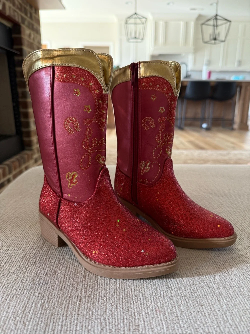 Kids Disney Jessie Red Glitter Boots